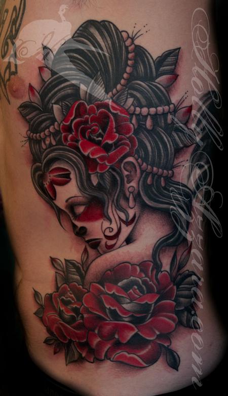 Holly Azzara - Traditional Day Of Dead Girl with Red Roses